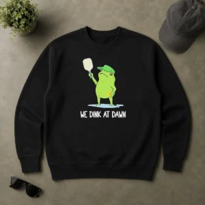Pretty We Dink At Dawn Pickle Ball Frog Sweater