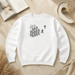 Funny Wearicy Jesus Over Money Graphic Sweater