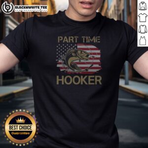 Official Part Time Hooker Fishing American Flag Fisherman