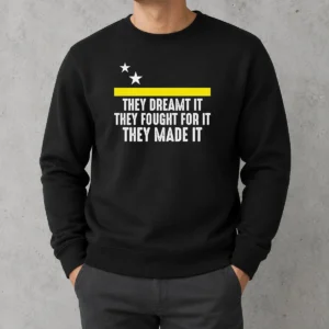 Premium Uracao Flag They Dreamed It Fought For It Sweater in cozy knit fabric with vibrant flag print