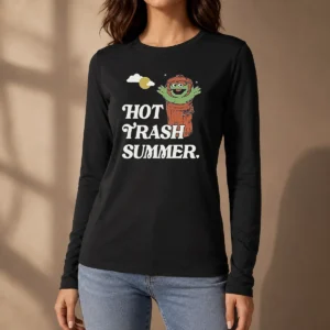 Pretty Vintage Oscar The Grouch Trash Can Hot Trash Summer Long Sleeve Shirt