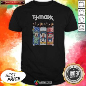 Original Hot TJ Maxx Mickey Mouse Disney USA Patriotic Celebration shirt optimized featuring classic Mickey Mouse in patriotic colors on a comfortable tee