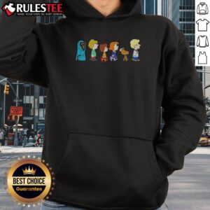 Funny Scooby Doo Snoopy Peanuts Hoodie featuring classic cartoon characters on a comfortable pullover hoodie