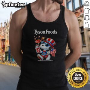 Funny Snoopy X Tyson Foods Fourth Of July American 250 Years 1776 2026 Fireworks tank top showcasing vibrant patriotic design
