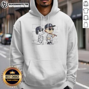 Top Snoopy And Charlie Brown Baseball Wearing New York Yankees Jersey Hoodie displayed on a neutral background.
