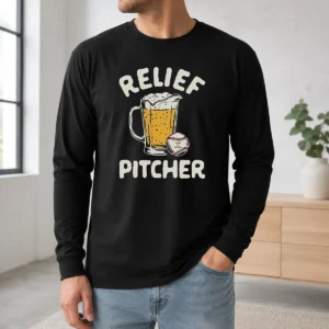Official Relief Pitcher Beer Mug Baseball Long Sleeve Shirt