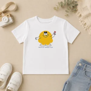 Pretty Movies By Yourself Club Yellow Blob Character Holding A Red Candy Art Kids T-Shirt