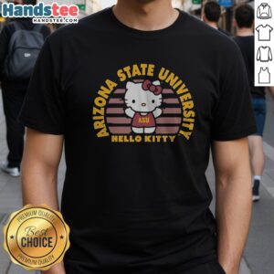 Pretty Hello Kitty Arizona State University Collegiate Style Icon Graphic Asu Shirt featuring a playful design.