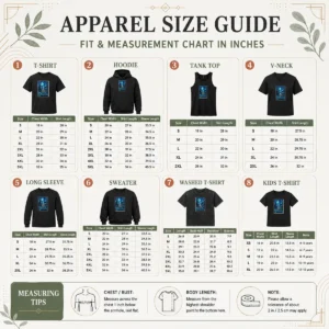 Size chart for Original Kitchen Dwellers Mill Valley CA 6 24 2026 Poster with measurements in inches and cm