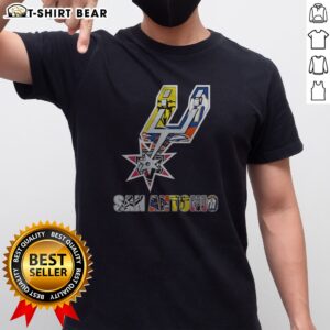 Nice San Antonio Spurs Logos With Sports Team Shirt featuring vibrant team colors and logos.