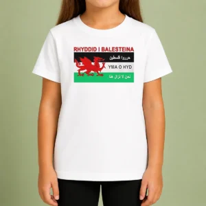 Awesome Rhyddid I Balesteina Yma O Hyd Wales Palestine Solidarity Flag Kids T-Shirt