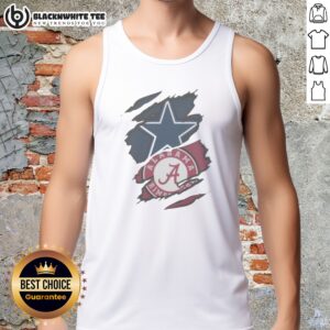Awesome Dallas Cowboys Alabama Crimson Tide Ripped Design NFL NCAAF Tank Top featuring a bold graphic.