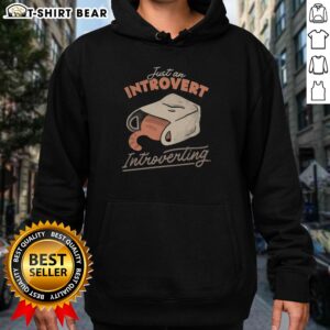 Pretty Just An Introvert Introverting Hoodie in a cozy setting, perfect for introverts.