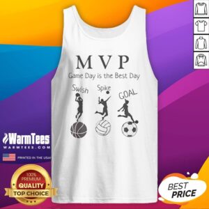 Pretty MVP Game Day Is The Best Day Swish Spike Coal tank top in coal color, perfect for game day wear.