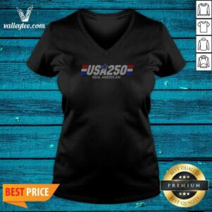 Pretty USA 250 Real American 250th Anniversary Of The United States Of America V Neck Shirt v neck optimized, featuring patriotic design on a comfortable V neck garment