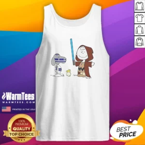 Hot Charlie Brown Snoopy Woodstock Star Wars R2 D2 BB 8 Mashup Character Tank Top