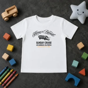 Premium Sunday Cruise Los Angeles California One Block At A Time Kids T-Shirt