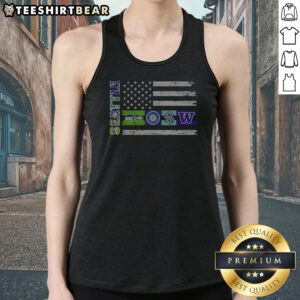 Top Seattle Sport Teams Seahawks Mariners Kraken Washington Huskies USA Independence Day Flag Tank Top