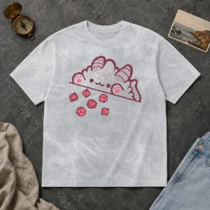 Original Bongo Cat Dnd Washed T Shirt featuring a soft, vintage-style fabric with a playful cat design