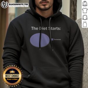 Good The Diet Starts Tomorrow Hoodie featuring a cozy fit and playful text design.