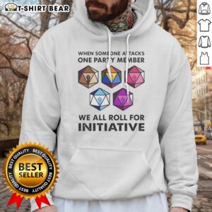 Pretty When Someone Attacks One Party Member We All Roll For Initiative Retro Hoodie displayed on a neutral background.
