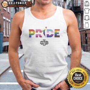 Premium Washington Mystics 2026 WNBA Pride LGBT Flag Tank Top featuring vibrant colors and a comfortable fit