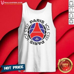 Original Paris Saint Germain Football Club Ici C'Est Paris tank top optimized for showcasing vibrant team spirit.