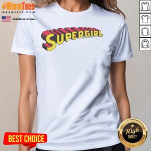 Hot Supergirl Wordmark ladies tee featuring a bold graphic design for superhero fans