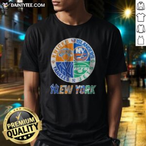 New York Yankees Knicks Islanders Jets 4 Teams Sports Logo