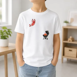 Pretty Steak Fly BBQ Freedom American 4th Of July 2026 Kids T-Shirt