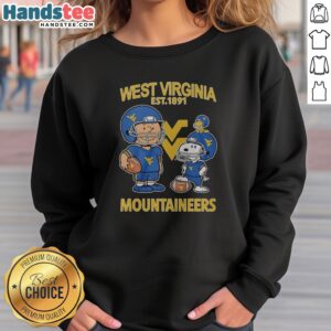 Hot The Peanuts West Virginia Mountaineers Football Est 1891 sweatshirt in navy blue with bold vintage print