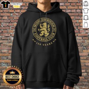 Pretty Middlesbrough Football Club 1876 150 Years Crest Logo Red And Gold Sport Hoodie displayed on a neutral background.