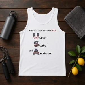 Official Yeah I Live In The USA Utter State Of Anxiety Tank Top