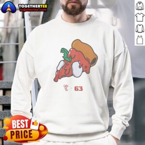Pretty Pizza Gian Berg X 63 Sweatshirt featuring a fun pizza graphic design.