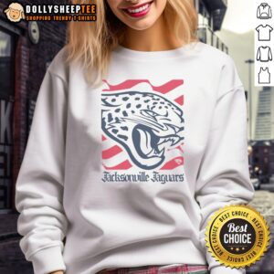 Top Jacksonville Jaguars American Heritage Wordmark Sweatshirt featuring vibrant team colors and logo.