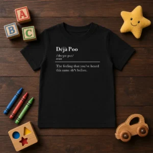 Original Deja Poo The Feeling That You'Ve Heard This Same Shit Before kids t shirt in bright colors, front view