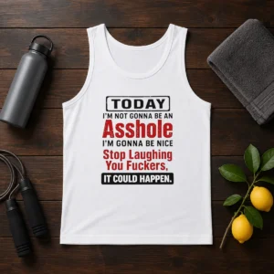 Funny Today I'M Not Gonna Be An Asshole I'M Gonna Be Nice Stop Laughing You Fuckers Tank Top