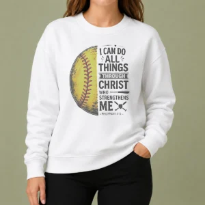 Nice Baseball I Can Do All Things Through Christ Sweater