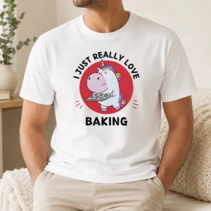 Funny Unicorn Holding Baking Tray I Just Really Love Baking