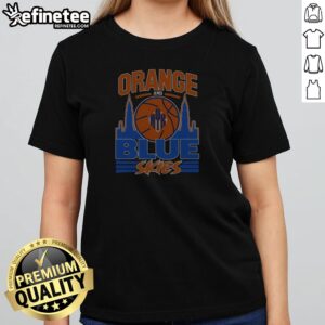Pretty Orange And Blue Skies New York Knicks Basketball Team Logo Skyline