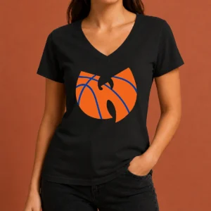Nice Wu Tang Clan X New York Knicks Logo V-Neck Shirt