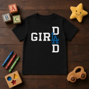 Pretty Los Angeles Dodgers LA Girl Dad Kids T-Shirt