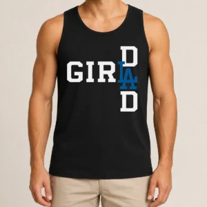 Nice Los Angeles Dodgers LA Girl Dad Tank Top