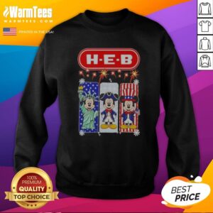 H E B Mickey Mouse USA Patriotic Fireworks sweatshirt on sweatshirt