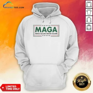 Pretty MAGA Make Algae Grow Again Hoodie hoodie optimized showing front view in charcoal gray with bold text design
