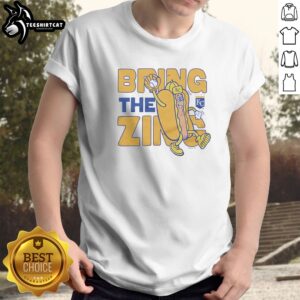 Awesome Kansas City Royals Bring The Zing Hot Dog KC Shirt featuring vibrant team colors on a comfortable short-sleeve cotton tee