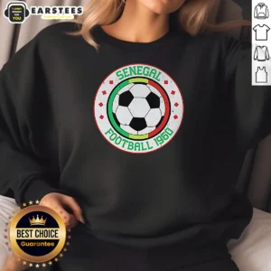 Nice Senegal Football 1960 Vintage Soccer Sweatshirt featuring retro soccer graphic on a comfortable crewneck sweatshirt