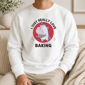 Funny Unicorn Holding Baking Tray I Just Really Love Baking Sweater