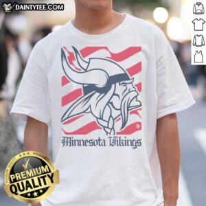 Funny Minnesota Vikings American Heritage Wordmark Shirt displayed on a clean background, perfect for fans.