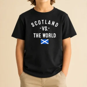 Premium Scotland Vs The World Saltire Flag Scotland Pride National Heritage FIFA World Cup 2026 Kids T-Shirt